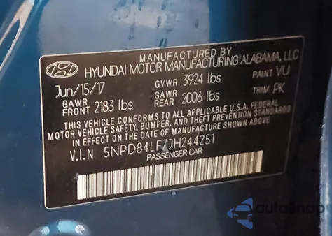 2018 Hyundai Elantra Sel from USA, damaged, VIN 5NPD84LF7JH244251